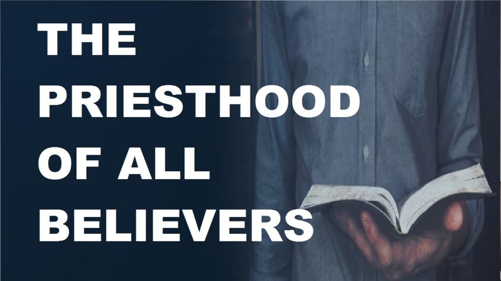Every believer is a priest (1 Pet 2:5, 9; Rev 1:6). The veil is torn. No clergy/laity divide exists in the New Testament. To each one is given the manifestation of the Spirit for the common good (1 Cor 12:7). 
